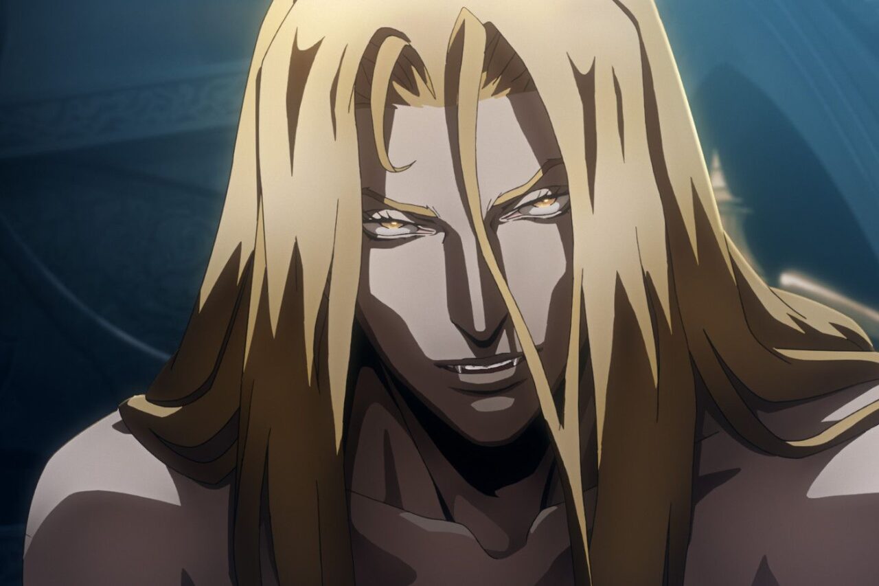 Castlevania 4: The half-blood vampire Alucard in the magnificent statue of a fan