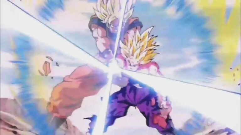 Dragon Ball Z: The father-son Kamehameha in this work of art perfect as a mobile wallpaper Dragon Ball Z: The father-son Kamehameha in this work of art perfect as a mobile wallpaper