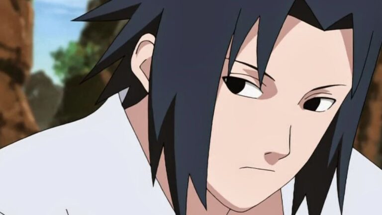 A cosplay of Sasuke Uchiha from Naruto: the character in the Shippuden version A cosplay of Sasuke Uchiha from Naruto: the character in the Shippuden version
