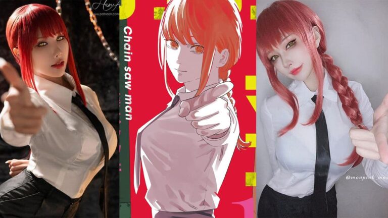 Two Makima cosplays by Chainsaw Man in comparison: the photos by Hane Ame and Monpink