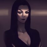 A Morticia Addams cosplay looks great and is ready for Halloween A Morticia Addams cosplay looks great and is ready for Halloween