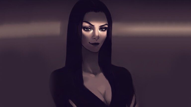 A Morticia Addams cosplay looks great and is ready for Halloween A Morticia Addams cosplay looks great and is ready for Halloween