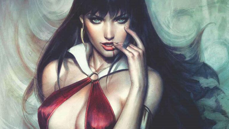 A Vampirella cosplay: The infernal woman in the picture is off to a good start into October A Vampirella cosplay: The infernal woman in the picture is off to a good start into October