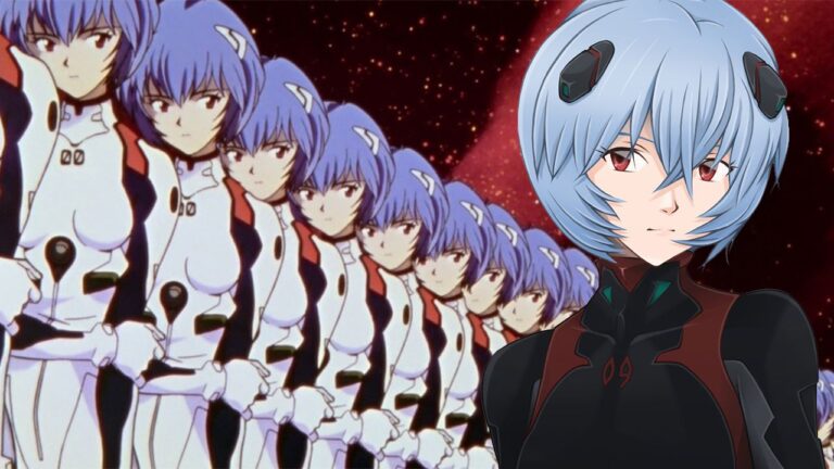 Evangelion: Rei Ayanami in black and white overalls and school girl outfits in this cosplay Evangelion: Rei Ayanami in black and white overalls and school girl outfits in this cosplay