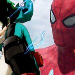 My Hero Academia: a brisk Deku with the Spider-Man costume in a fantastic artwork My Hero Academia: a brisk Deku with the Spider-Man costume in a fantastic artwork