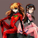 Evangelion: Asuka and Mari together in a suit in a cosplay by two Japanese Evangelion: Asuka and Mari together in a suit in a cosplay by two Japanese
