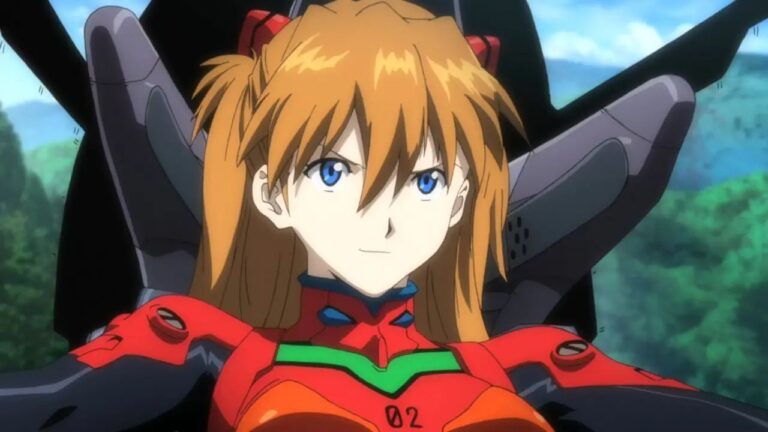 Evangelion: A cosplay of Asuka in a light show from Neo Tokyo Evangelion: A cosplay of Asuka in a light show from Neo Tokyo