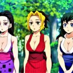 Demon Slayer: the three wives of Tengen in a triple Missbri cosplay Demon Slayer: the three wives of Tengen in a triple Missbri cosplay