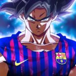 Dragon Ball: Aubameyang as Goku, the Barcelona player, celebrates with teleportation Dragon Ball: Aubameyang as Goku, the Barcelona player, celebrates with teleportation