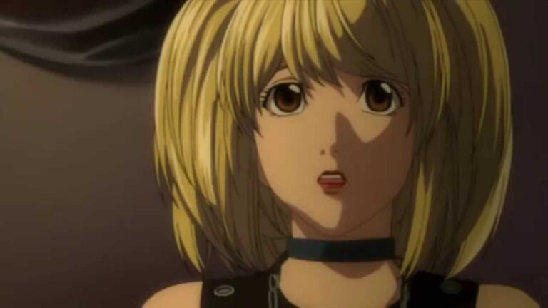 Death Note: Misa Amane in a cosplay with the deadly notebook and the eyes of the shinigami Death Note: Misa Amane in a cosplay with the deadly notebook and the eyes of the shinigami