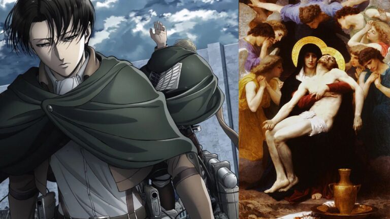 Attack on Titan: Levi and Erwin as Pietà of Jesus in this great fanart Attack on Titan: Levi and Erwin as Pietà of Jesus in this great fanart