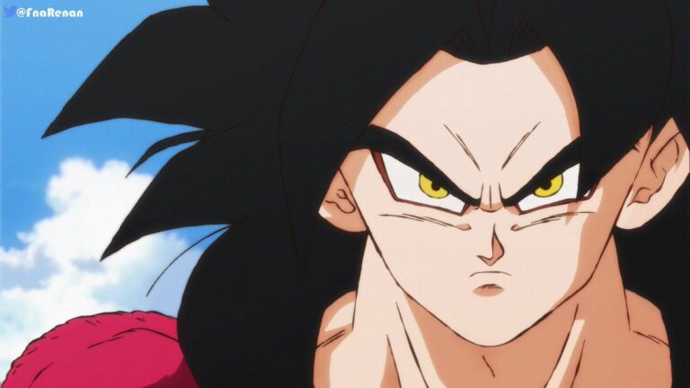 Dragon Ball, Goku Super Saiyan 4 in traditional Japanese style is shown in a fan art Dragon Ball, Goku Super Saiyan 4 in traditional Japanese style is shown in a fan art