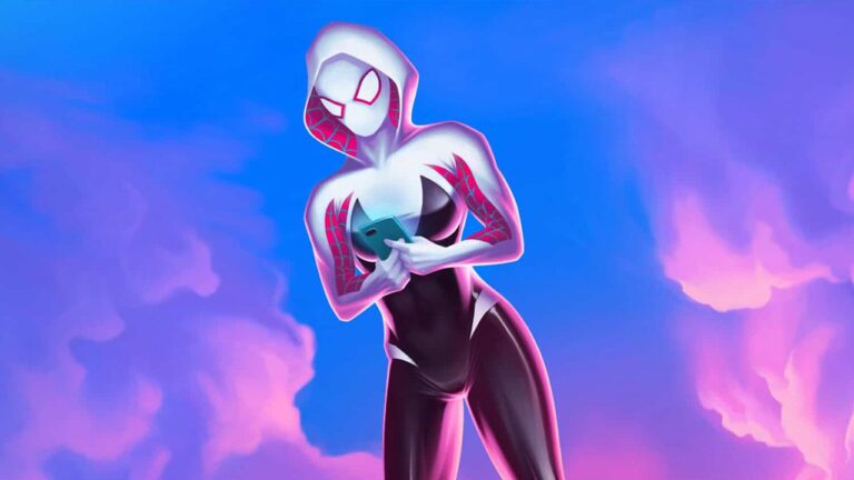A cosplay of Spider-Gwen, Gwen Stacy’s alternate Spider-Man A cosplay of Spider-Gwen, Gwen Stacy’s alternate Spider-Man