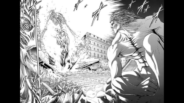 Attack of the Giants: The clash between Eren and the Warhammer, but in the style of Kentaro Miura Attack of the Giants: The clash between Eren and the Warhammer, but in the style of Kentaro Miura