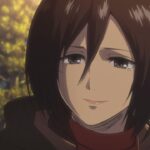 Attack of the Giants: a cosplay of Mikasa Ackerman calmly from the first season Attack of the Giants: a cosplay of Mikasa Ackerman calmly from the first season