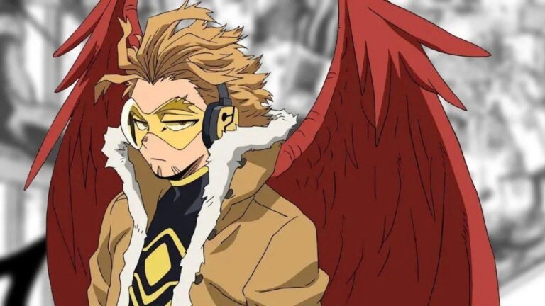 My Hero Academia 6: The ruined smile of Hawks in the illustration by Kohei Horikoshi My Hero Academia 6: The ruined smile of Hawks in the illustration by Kohei Horikoshi