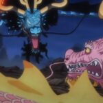 ONE PIECE 1050, blue and pink: eye to eye between dragons ONE PIECE 1050, blue and pink: eye to eye between dragons
