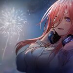 The Quintessential Quintuplets: a cosplay of Miku Nakano, the shy twin The Quintessential Quintuplets: a cosplay of Miku Nakano, the shy twin