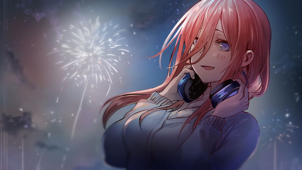 The Quintessential Quintuplets: a cosplay of Miku Nakano, the shy twin