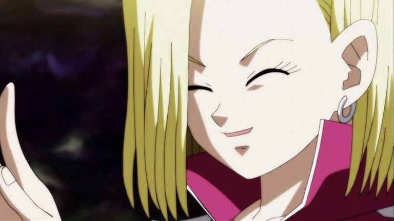 Dragon Ball Super: C18 in training in this pink jumpsuit cosplay