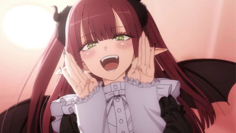 My Dress-Up Darling: a cosplay of Marin Kitagawa as Rizu-kyun with a demonic smile My Dress-Up Darling: a cosplay of Marin Kitagawa as Rizu-kyun with a demonic smile