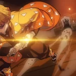 Demon Slayer: the strength of Zenitsu in a female cosplay Demon Slayer: the strength of Zenitsu in a female cosplay
